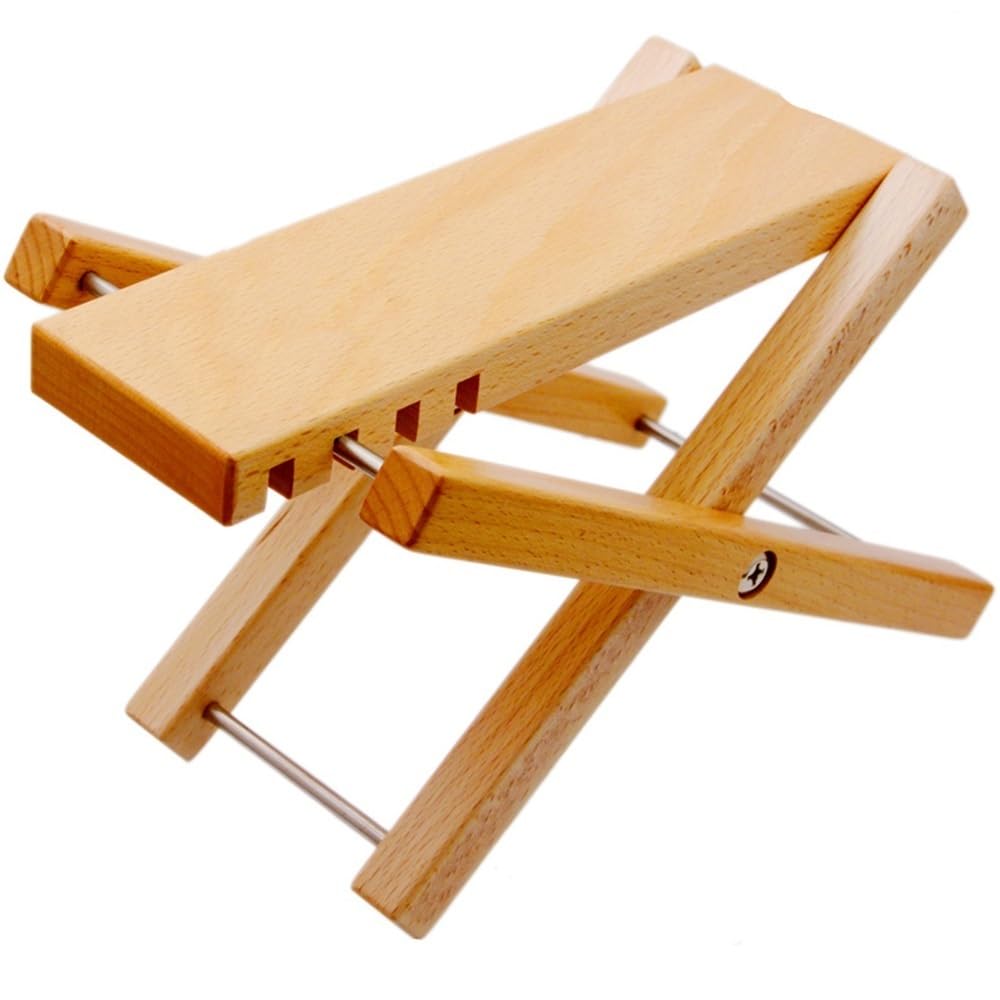 Fußbank für Gitarre Folk klassisches Finger-Finger-Gitarrenpedal aus massivem Holz, 4-Gang-Höhenverstellbare Fußstützenhalterung Stabil Und Langlebig