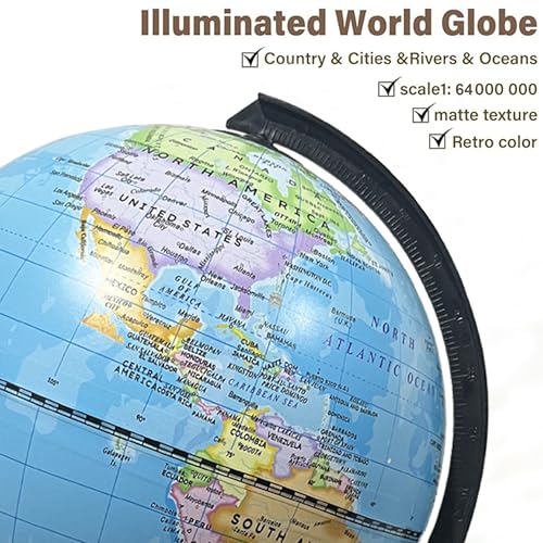 Image of Celestial World Globe With Led Light for Home Decor, Office Decor, Gift Item.