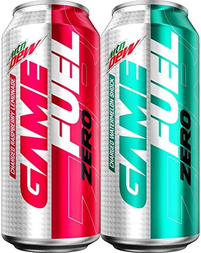 Mountain Dew Game Fuel Zero, 2 Flavor Variety Pack, 16 Fl Oz. Cans (12 Pack)