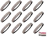 12 Pack: Twelve Glitter Headbands by Activewear Apparel (12-Silver)