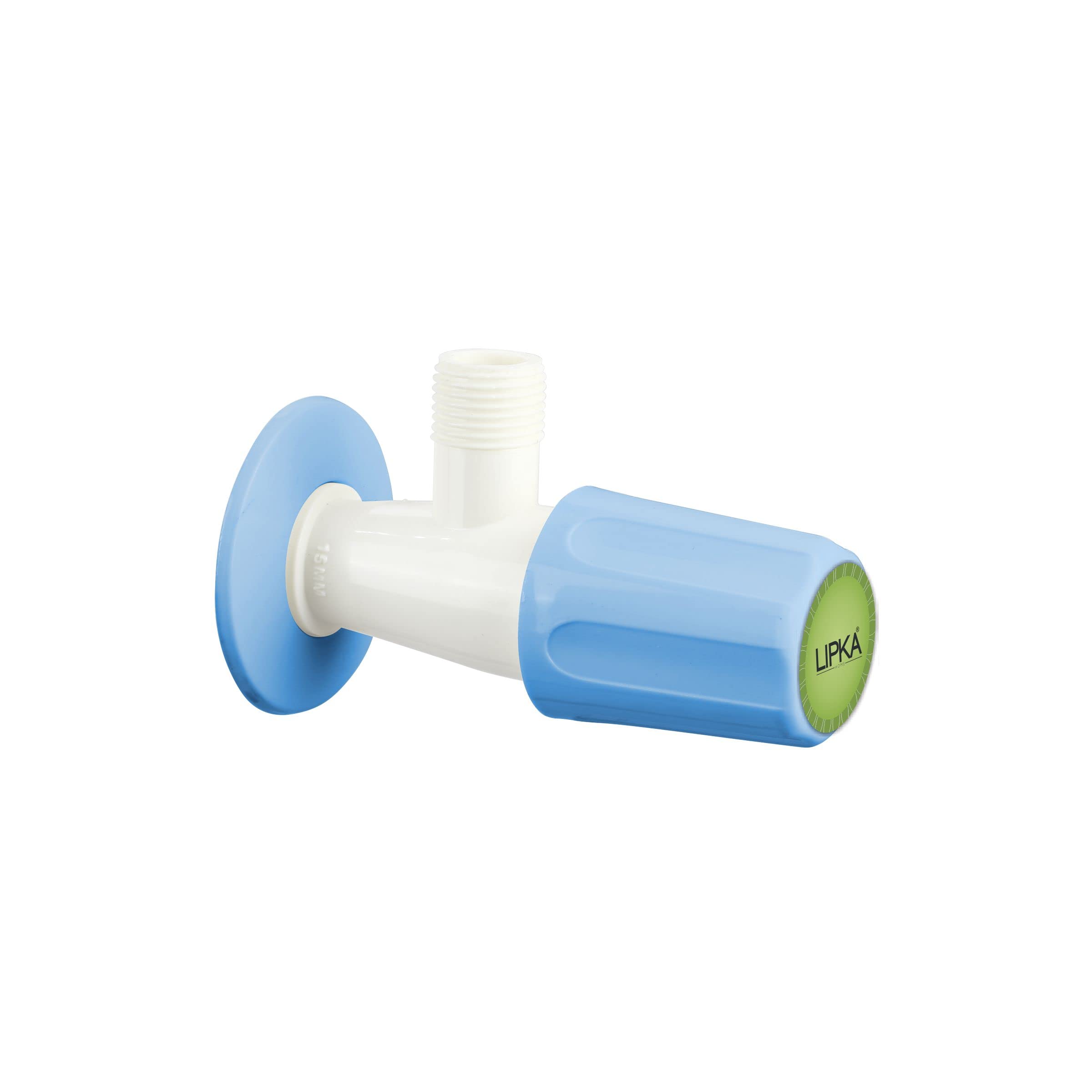 LIPKA Nobel Angle Cock Faucet |PTMT Water Tap | White/Blue Color| Plastic | Polished-image-1