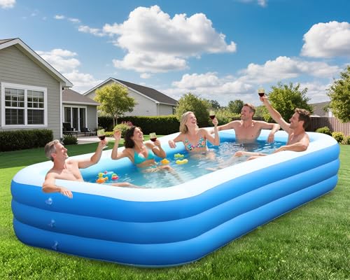 Inflatable Family Pool 120" x 70" x 22" for Kids & Adults