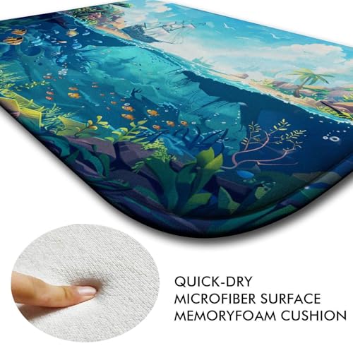 Tapis de salle de bain anti-dérapant mousse mémoire absorbant rapide L