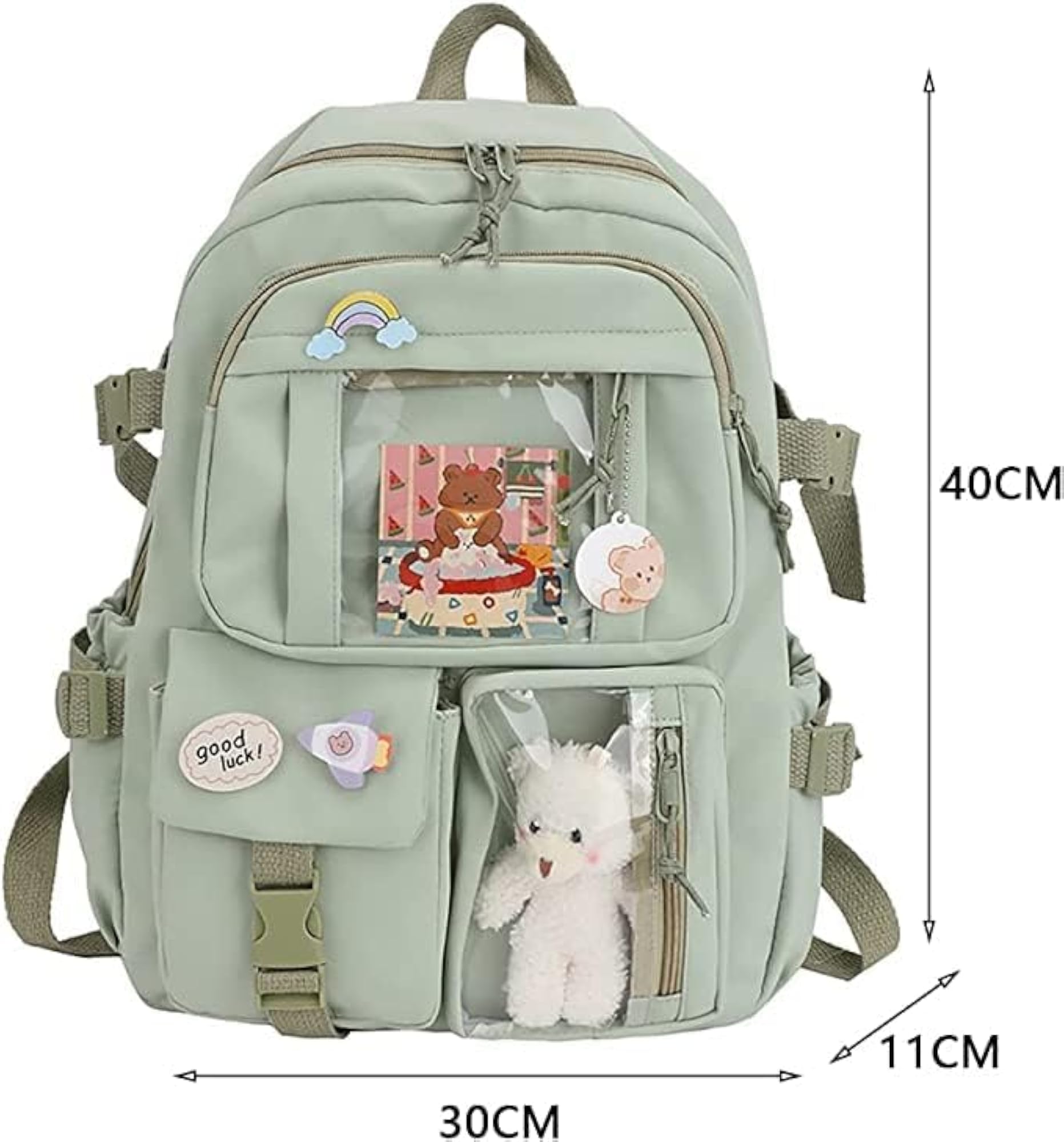 Kawaii Backpack with Cute Bear Accessories