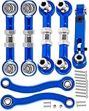 hopsupRC RC Aluminum Metal Turnbuckle Camber Links Toe Links with Rod Ends Steering Linkage Set Upgrade Parts for 1/18 LaTrax Teton,Desert Prerunner.Navy Blue(Replace 7636)