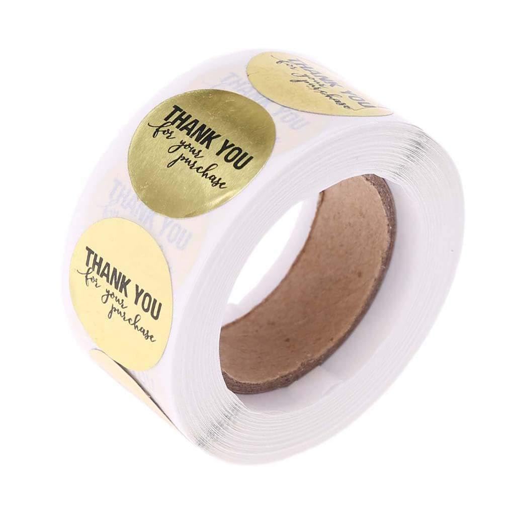 500Pcs Thank You Label Sticker 25cm Round Adhesive Sealing Sticker for Packaging Seal Envelope Card and Scrapbooking Seal Adhesive Envelope Label Scrapbooking