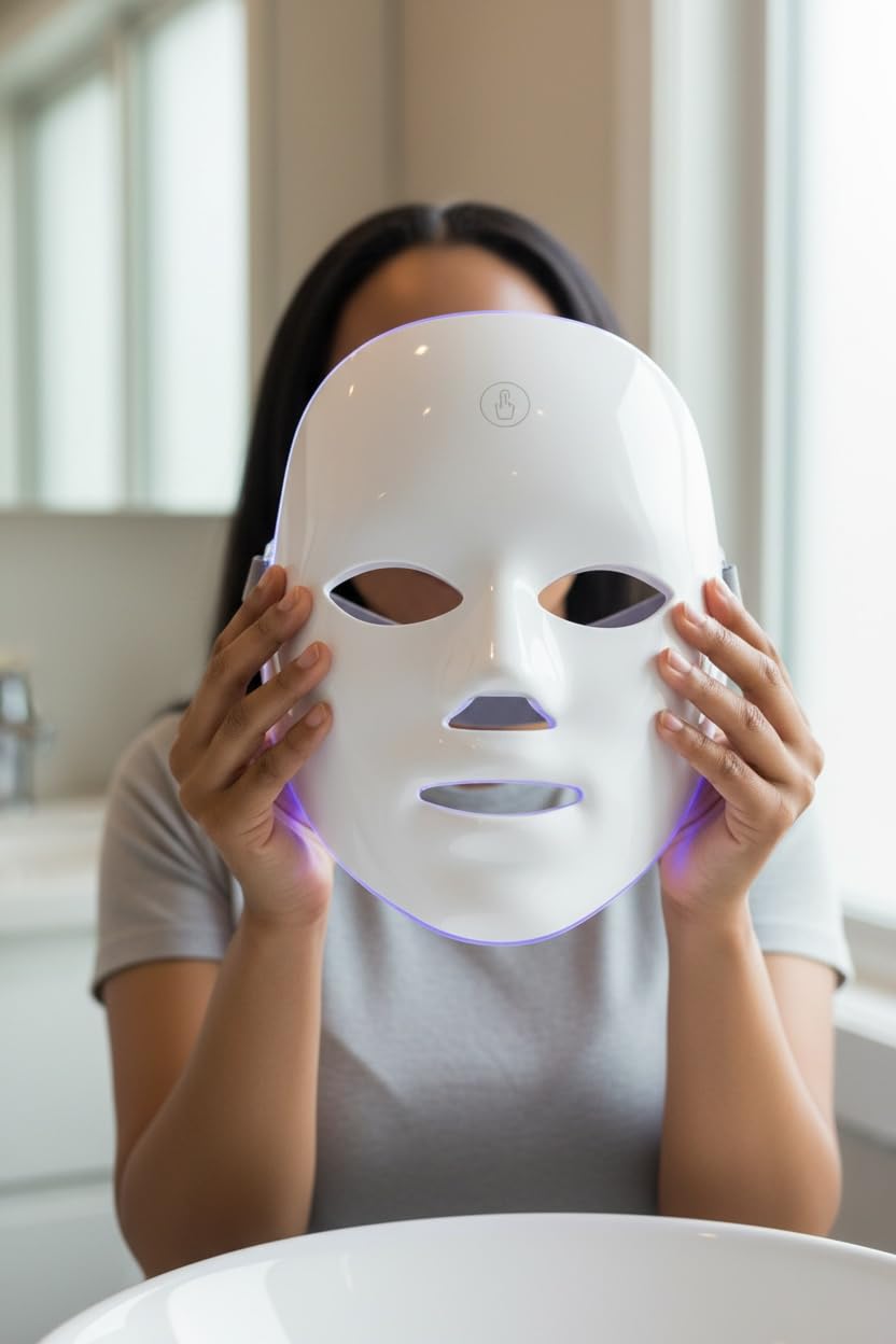 LED Therapy Mask, 7 Light Colors, Skin Rejuvenation, USB Rechargeable, ABS Material, Portable