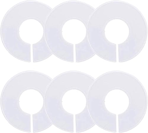 Miniatura 1 de Separadores de tamaño de perchero de ropa en blanco, redondos, divisores de tamaño de armario de bebé, etiqueta de anillo colgante para el hogar,