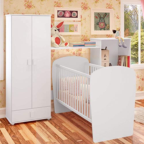 Quarto de Bebê Completo MadeiraMadeira com Cômoda e Guarda Roupa 376992 Azul/Branco