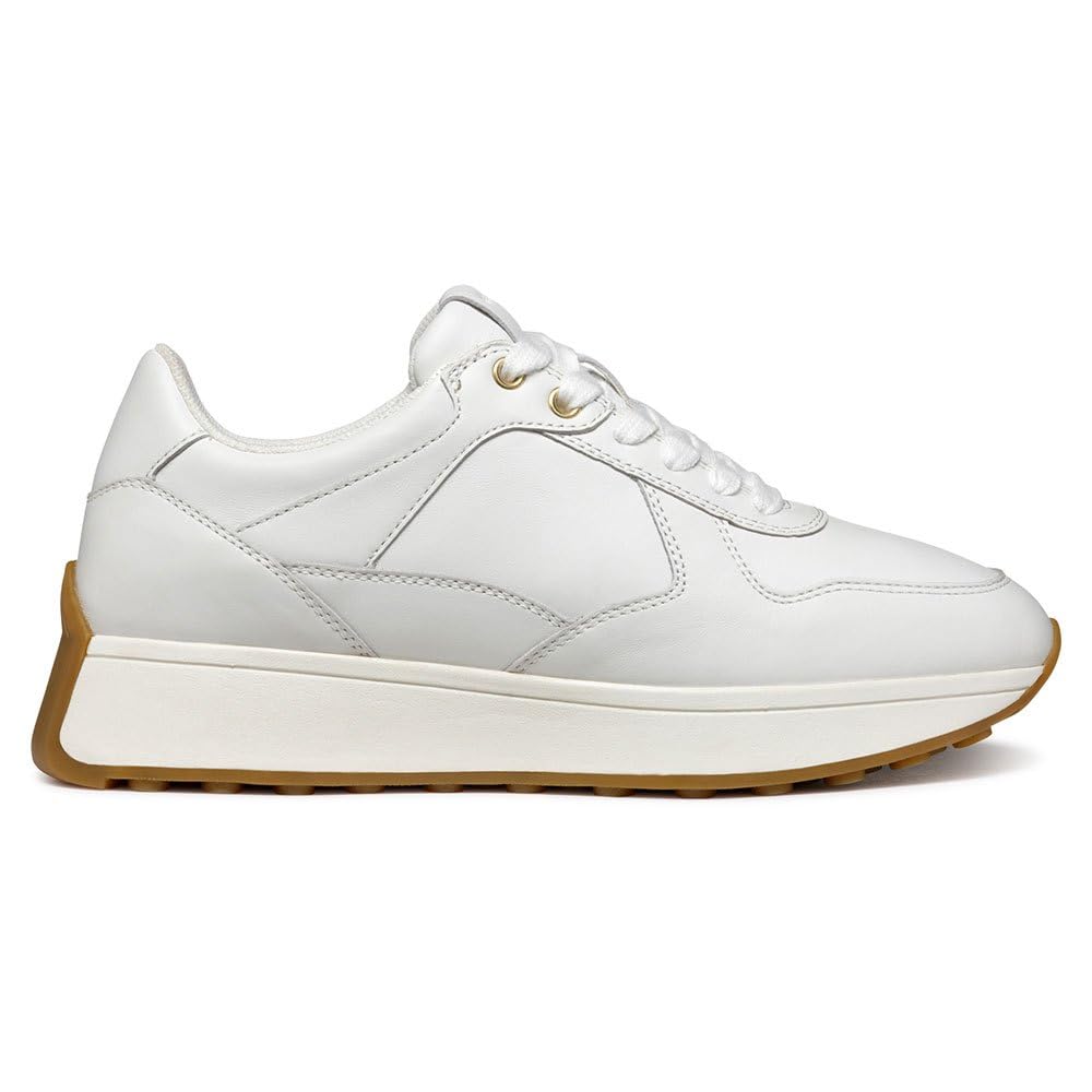 Geox Women's D Amabel A Sneaker, White, 3 UK