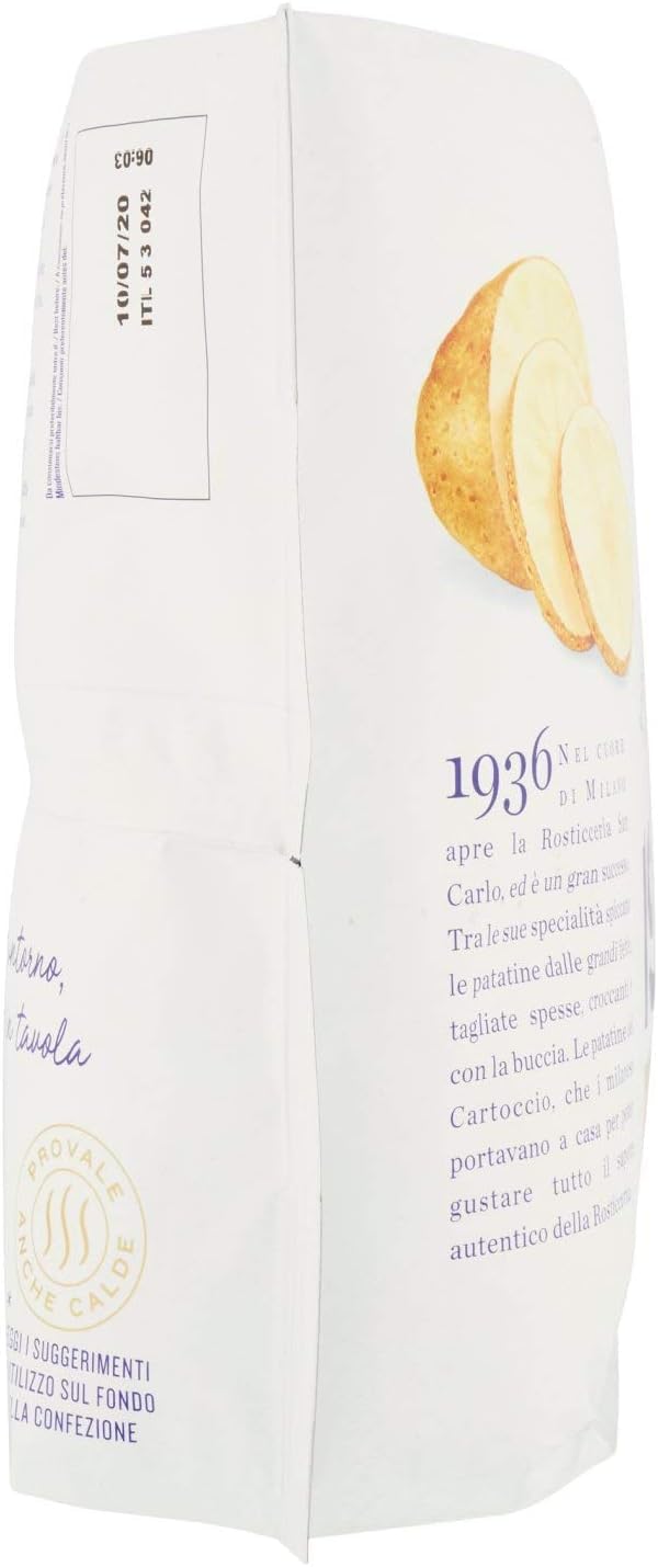 Italian Gourmet Il Cartoccio Patatine croccanti Kartoffelchips 12 x 170g | Snack salato in sacchetto, goldgelb fritti per aperitivo con gusto rustico, Gesamtnettogewicht 2,04 kg + Kostenlos Polpa 400g
