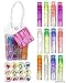 Expressions girl 12pc Roll On Lip Gloss Set with Carrying Case, Glossy Lip Make-up for Kids and Teens - Fruity Flavors, Non Toxic, Kid Friendly, Party Gift, Best Friends