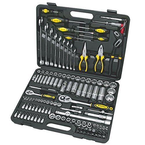 Proteco-Werkzeug® Profi-Steckschlüsselsatz Steckschlüsselkasten 1 4 und 1 2 Zoll 128 Teile Ratschenkasten Knarrenkasten 1 Proteco-Werkzeug® Profi-Steckschlüsselsatz Steckschlüsselkasten 1 4 und 1 2 Zoll 128 Teile Ratschenkasten Knarrenkasten