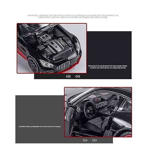 Image of Alloy Simulation 1:24 Benz Gtr Alloy Die Casts & Toy Car Model With Sound /Light /Pull-Back Car Toys For Children Kids, Black