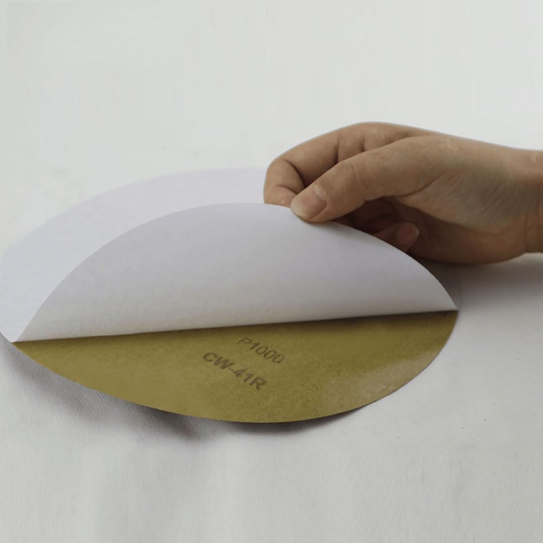 Carta vetrata al carburo di silicio, diametro 250 mm, 50 fogli rotondi for smerigliatura/lucidatura, for metallo, legno e materiali sintetici(With Adhesive 180mesh)