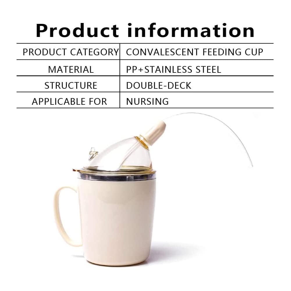 Vasos para Beber para Personas Mayores - Vaso para alimentación convaleciente fácil de agarrar para Personas Mayores, discapacitadas y Maternidad - Vasos sin derrames con Pajita