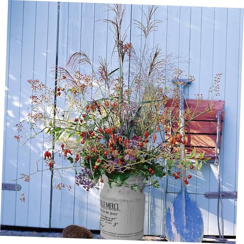 Vase à fleurs incassable en tôle blanche style rétro romantique