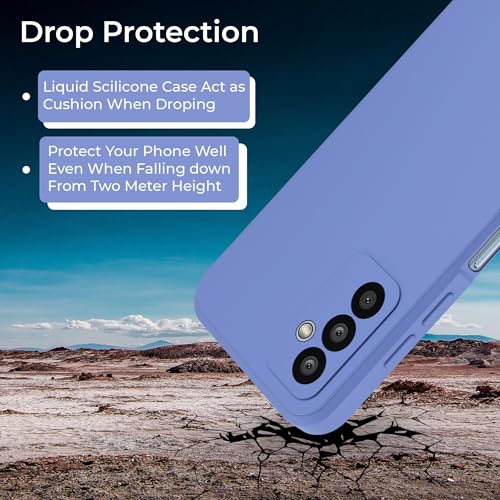 Image of A rtistque Liquid TPU Silicone Matte Shockproof Flexible with Camera Protection Soft Back Cover Case for Samsung Galaxy M13 5G - Blue