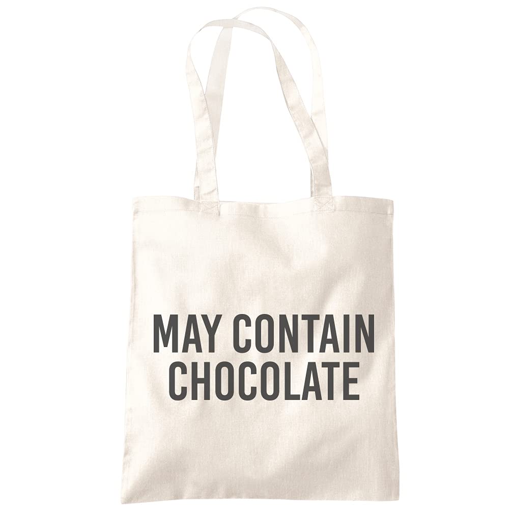 HotScamp May Contain Chocolate - Tote Shopping Bag - Lover Addict Choc One size natural