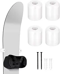 Suporte vertical de parede para snowboard – Sistema de armazenamento de snowboard de borracha PU, acessórios de snowboard premium para pranchas com fixações, suporte de exibição para organização de