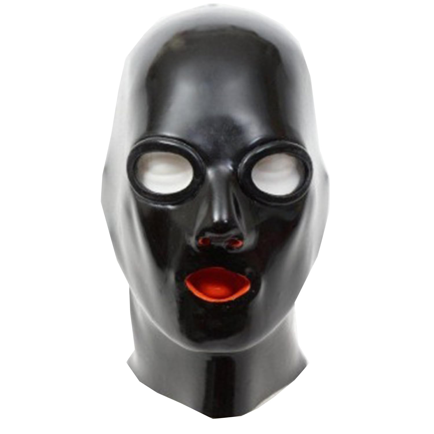 WXLPCGO Black Latex Hood Rubber Mask Back Zipper Handmade BDSM Fetish Unisex Natural latex for Cosplay Party Club(Size:XL-70CM)