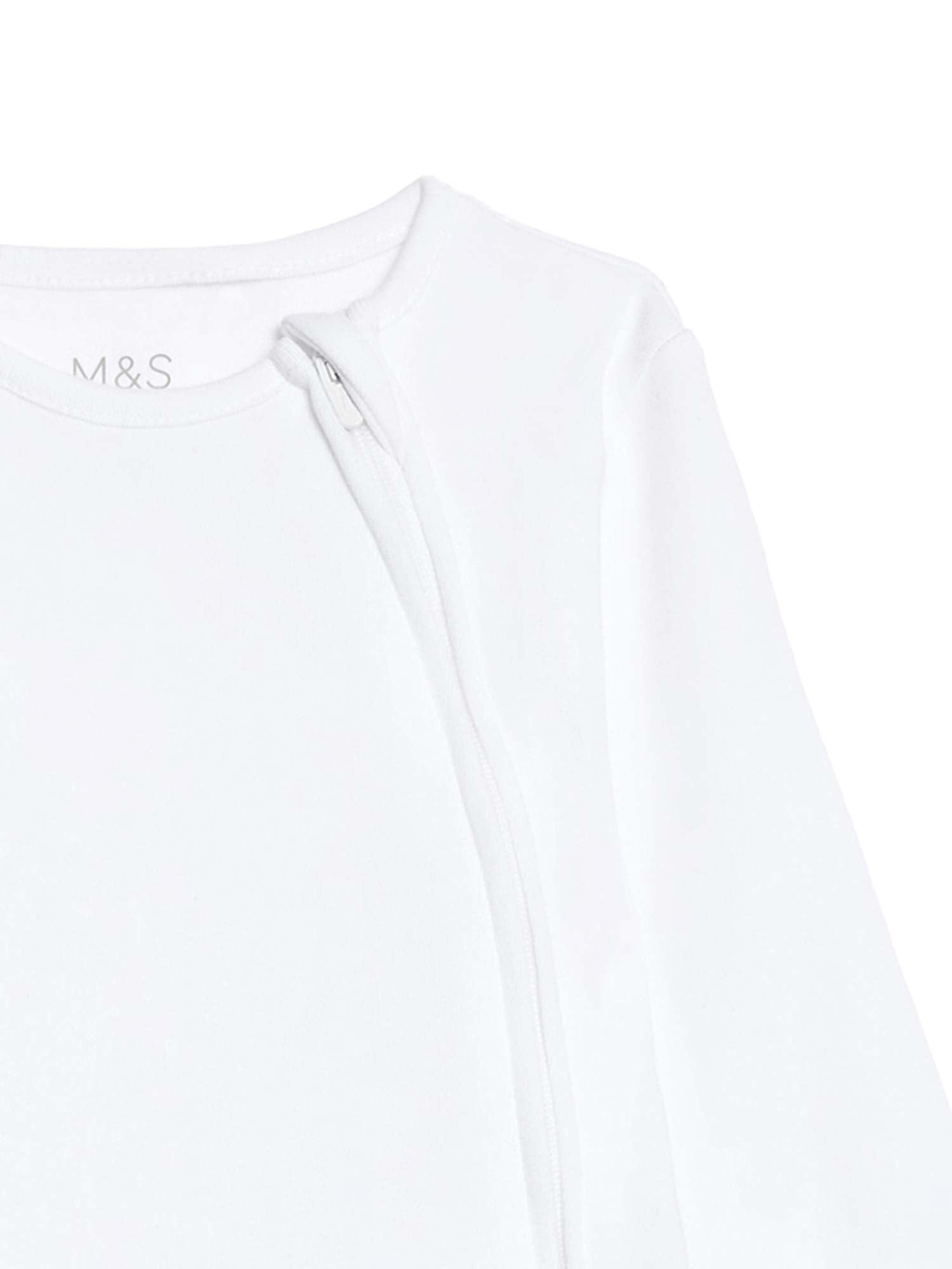 Marks & Spencer Grenouillères Bébé Lot de 5 à Zip Frontal, Mixte Garçon et Fille, 100% Pur Coton, Coupe Standard, avec Moufles Anti-Griffures