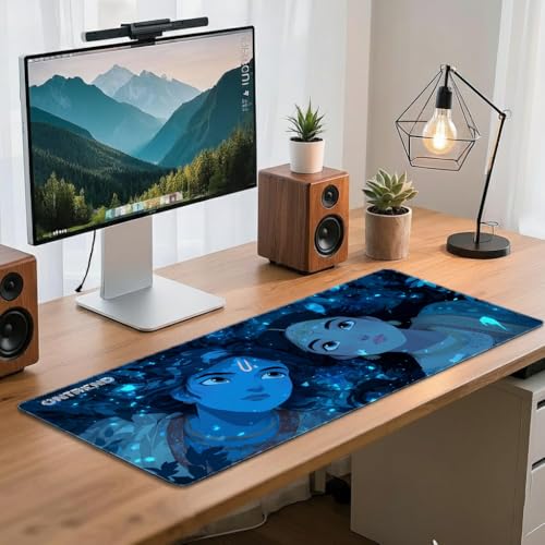 Image of ON TREND Extended Gaming Mouse Pad, Large Desk Mat with Non-Slip Rubber Base, Smooth Control Surface, 23 x 11 Inch (Radhe-Krishna)