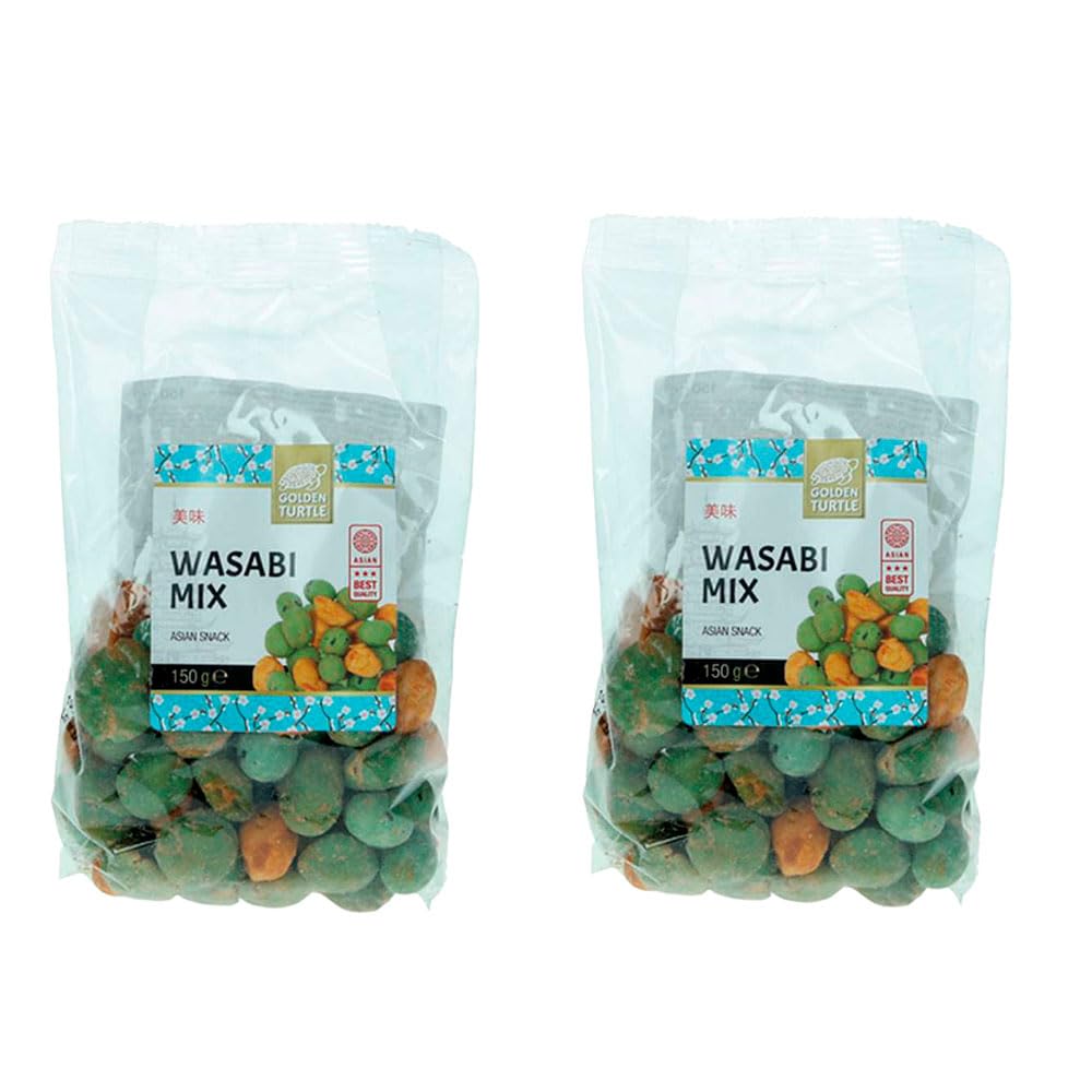 Snack Mix de Wasabi 150g Pack 2 Unidades Aperitivo Crujiente de Cacahuetes Picante Sabor Asiático