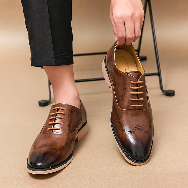 Mens Oxfords Leather Wedding Dress Suit Shoes Comfort Casual Formal Fashion Business Oxfords for Men3