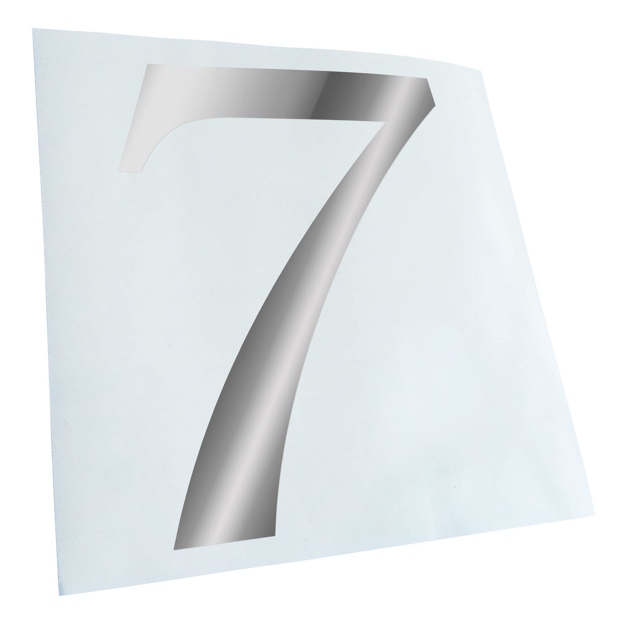 Kiwistar - Car Sticker - Chrome - 60 x 48 cm Number 7 - Number Numbers - Rear Window Car Sticker Weatherproof for Car Truck Moped Truck - Sticker Exterior Self-Adhesive Tuning Accessories for Window
