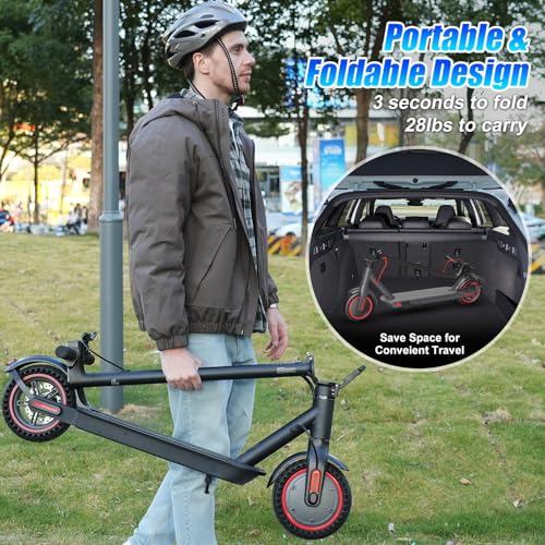 OBX Electric Scooter Adults, 500W Motor, 8.5″ Solid Tires,
