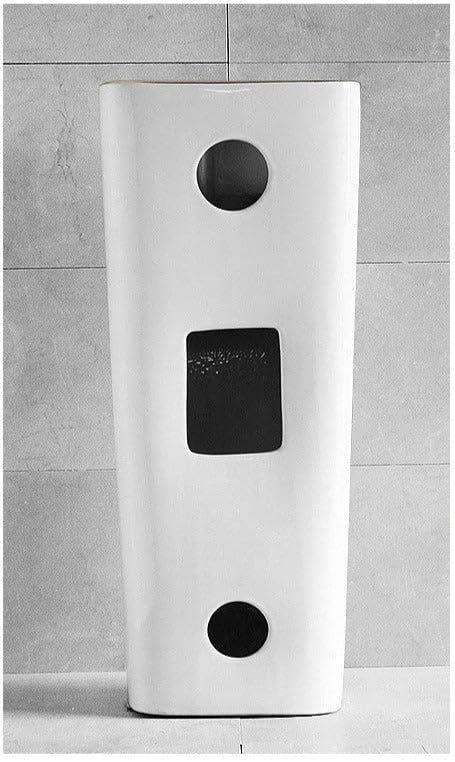 Image of B Backline Ceramic Pedestal Wash Basin | Free Standing Wash Basin For Bathroom | Pedestal Basin For Living Room & Bathrooms 17 X 14 X 33 Inch (White)