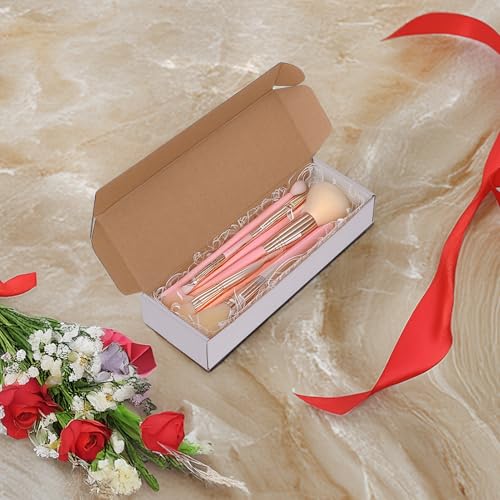 Image of RLAVBL 12x4x2 Small Shipping Boxes Set of 25, White Corrugated Cardboard Box for Packing, Mailing, Business