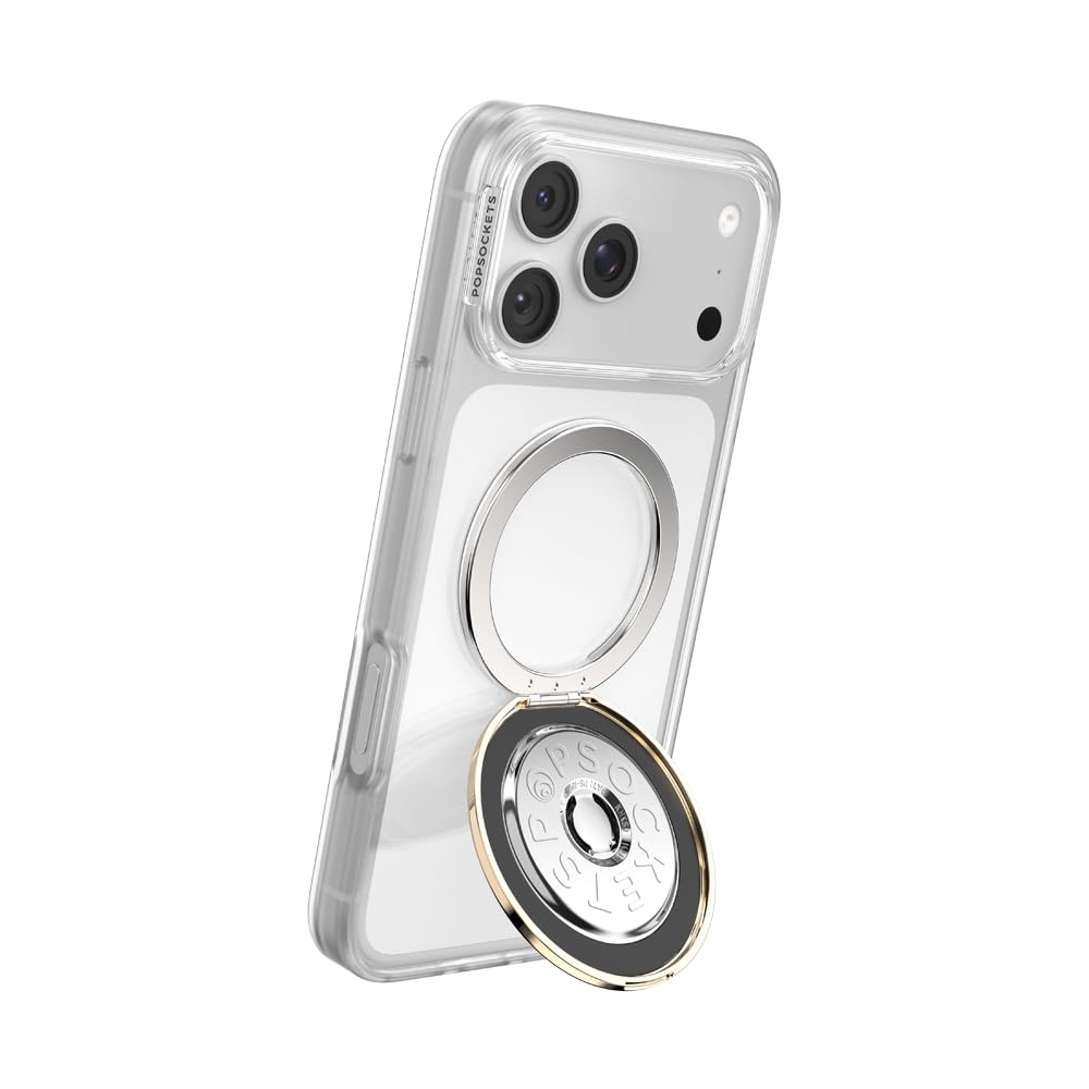 PopSockets Solo Base magnética Redonda, Compatible con PopSockets Tops, Kick-out, Color Dorado