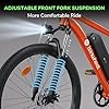 isinwheel M10 Electric Bike for Adults with 500W Motor, 20mph Max Speed, 374.4WH Removable Battery Ebike, 26" Electric Mountain Bike with 7-Speed and Front Suspension, UL2849 Certified (Orange) #5