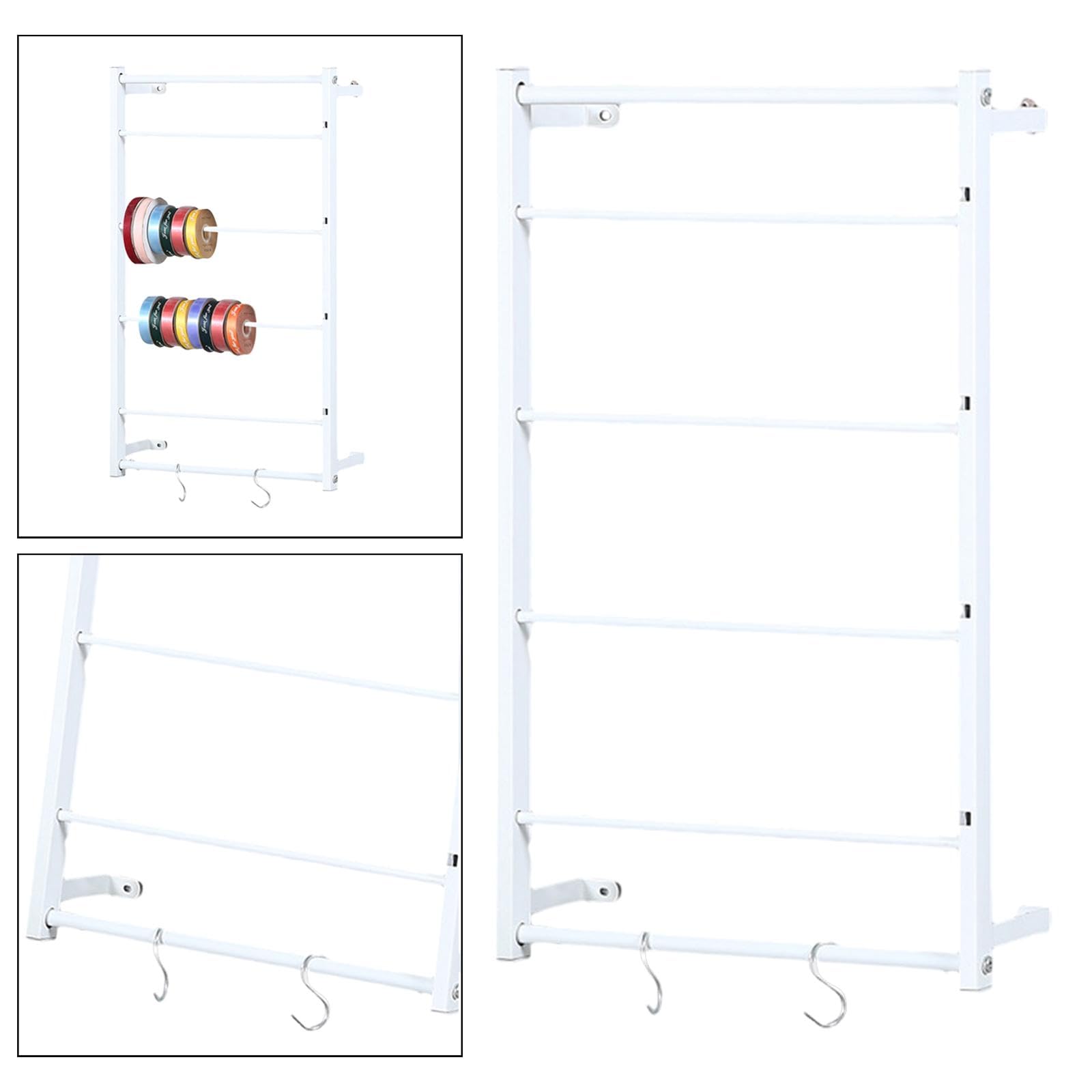 Porta rocchetti Porta Filo, espositore per Nastri, Porta Nastri per Nastri Washi, collane per fioristi, Bianco 40 cm x 67 cm