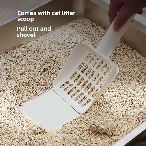 Caja de arena plegable para gatos Luqeeg, acero inoxidable miniatura 2