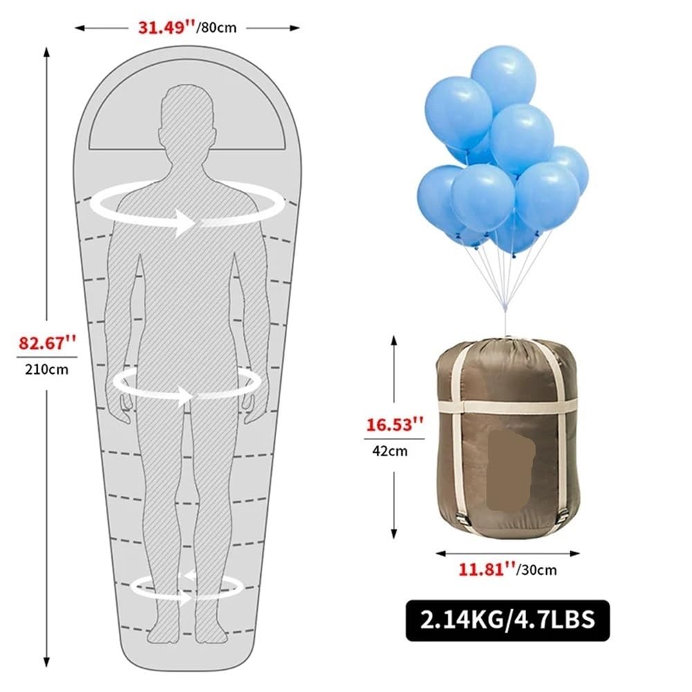 Śpiwór MJ300-1℃ Lekki MJ600-12℃ Śpiwór typu mumia Na zewnątrz Camping Bawełna Zimowe Ciepłe Śpiwory