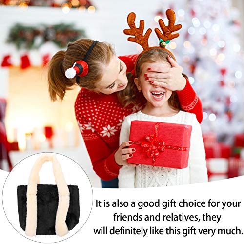 KESYOO Bolsa de Pelúcia Moda Inverno Colorida Bolsa de Ombro Macio Zíper Bolsa Novidade Bolsa Crossb