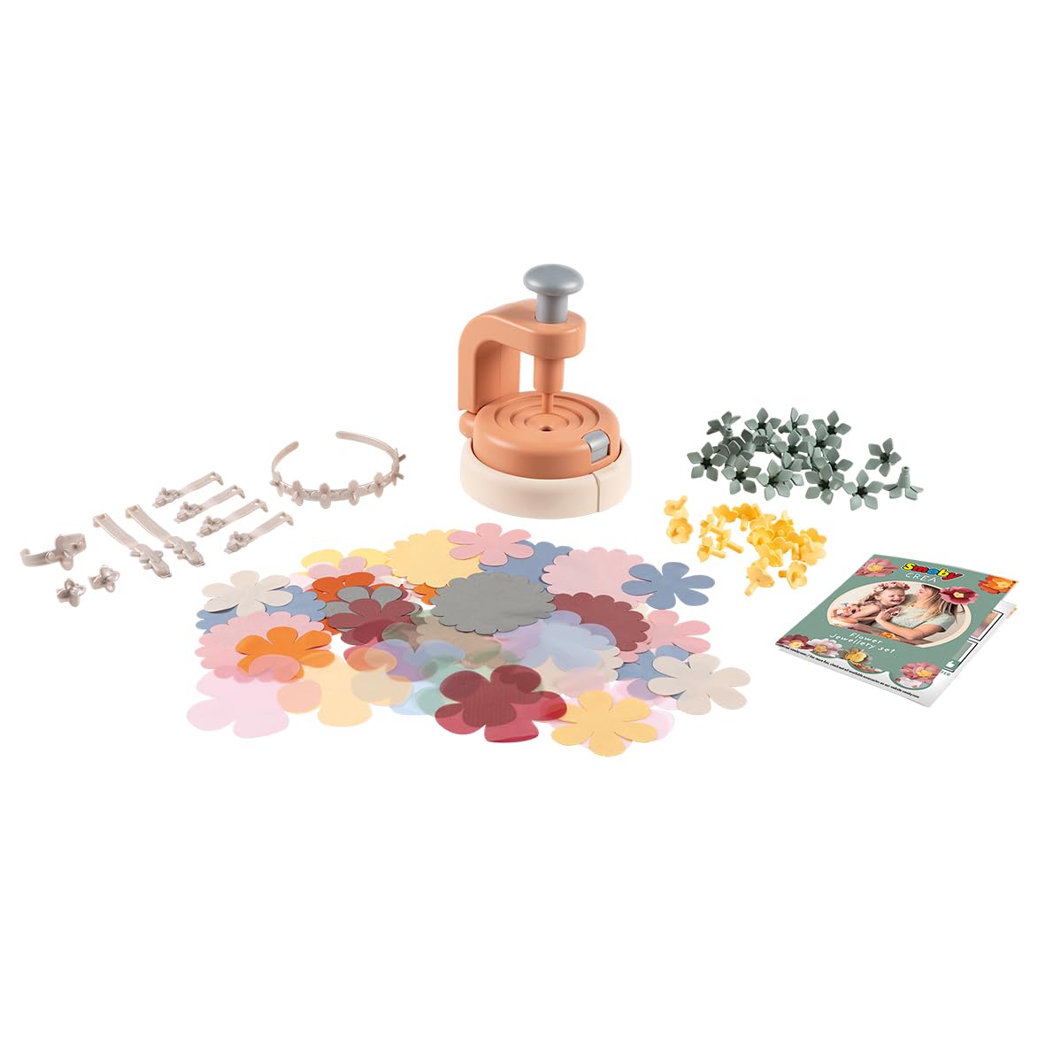 Smoby Créa - Flower Jewelry Set - Craft Activity - Jewelry Creation - Numerous Accessories - From 3 Years Old - Made in France