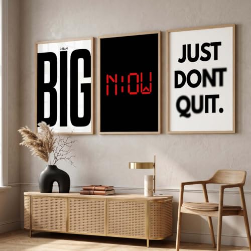 Image of Kotart Big Size quote Motivational Poster with Frame Aesthetic Positive Posters with Frames Motivational Quote feel good inspirational office Wall Art Room Living Room & Study Set Of 3 | Design 995 Beige (14x20 Inch)