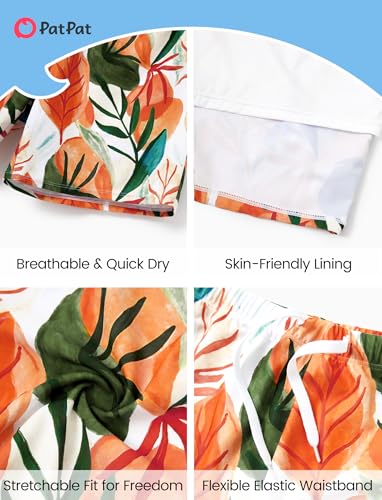 Image of PATPAT Family Matching Swimsuits Swimwear: Mommy and Me Striped Spliced One-Piece Matching Swimsuits Set