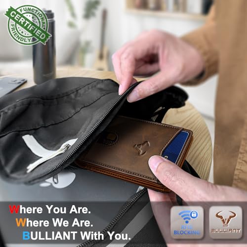 Image of BULLIANT Men Slim Leather Pocket Wallet Bill Holder 11Cards-Genuine Leather | RFID Blocking | Easy Access | Gift Boxed
