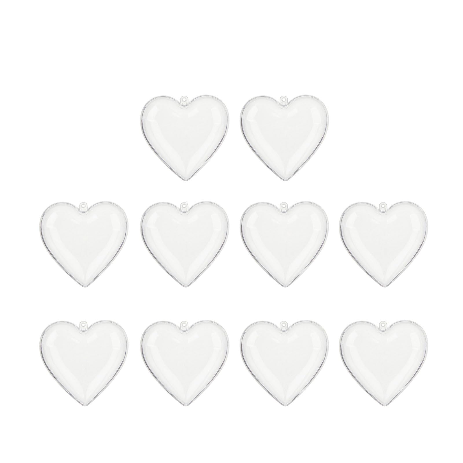 Msioytog Heart Shape 8Cm 10Pcs Candy Container Clear Canister For Storing Sweets And Chocolates Stylish Confectionery Jar For Home Decoration Home Decoration