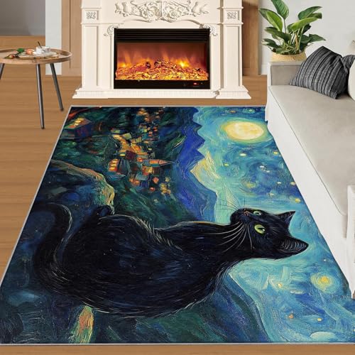 Tapete grande azul noche estrellada 120x180 cm miniatura 3