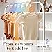 Whaline 7Pcs Baby Closet Size Dividers Macaron Colors Acrylic Hanger Clothes Organizers Newborn to 24 Month Thicken Infant Wardrobe Separators for Home Nursery Baby Clothes