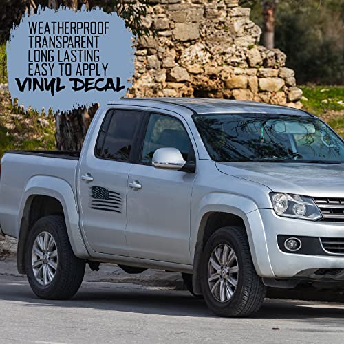 Black Distress American Flag Vinyl Decal Bumper Sticker For Car, Trucks, Window, Glass, Wall (2 Pack) (Black Flag) #TOP5