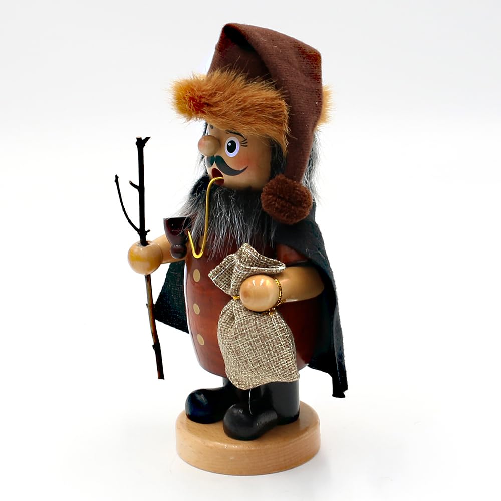 Dekohelden24 Bruciatore in legno come Knecht Ruprecht, in colore naturale – marrone, circa 10 x 7 x 20 cm.