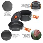 Camping Cookware Mess Kit, Non-Stick Lightweight Pot Pan Kettle Set with Cups Spoon Fork Knife, Compact Camping Cooking Set Portable Outdoor Cook Gear for Backpacking Hiking Picnic - Image 6