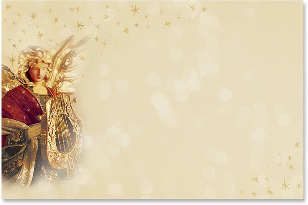 PaperDirect, Angelic Light Christmas Envelopes with Gold Foil, Set of 25, Holiday Stationery